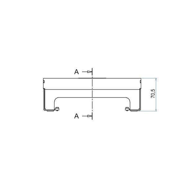 Produktbild UBD 217 161  -  Schwerlast-Unterflur-Bodendose UBD 210 small inkl. Deckel mit Kante, geschlossen, 16mm Vertiefung und 1 Schnura.